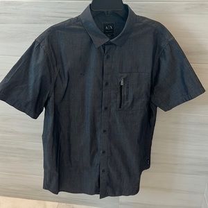 Mens Armani Exchange Regular Short Sleeve Button Down Shirt Size XL